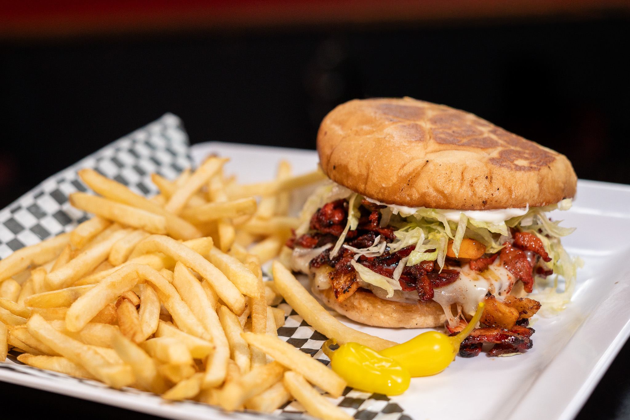 Al Pastor Burger with fries