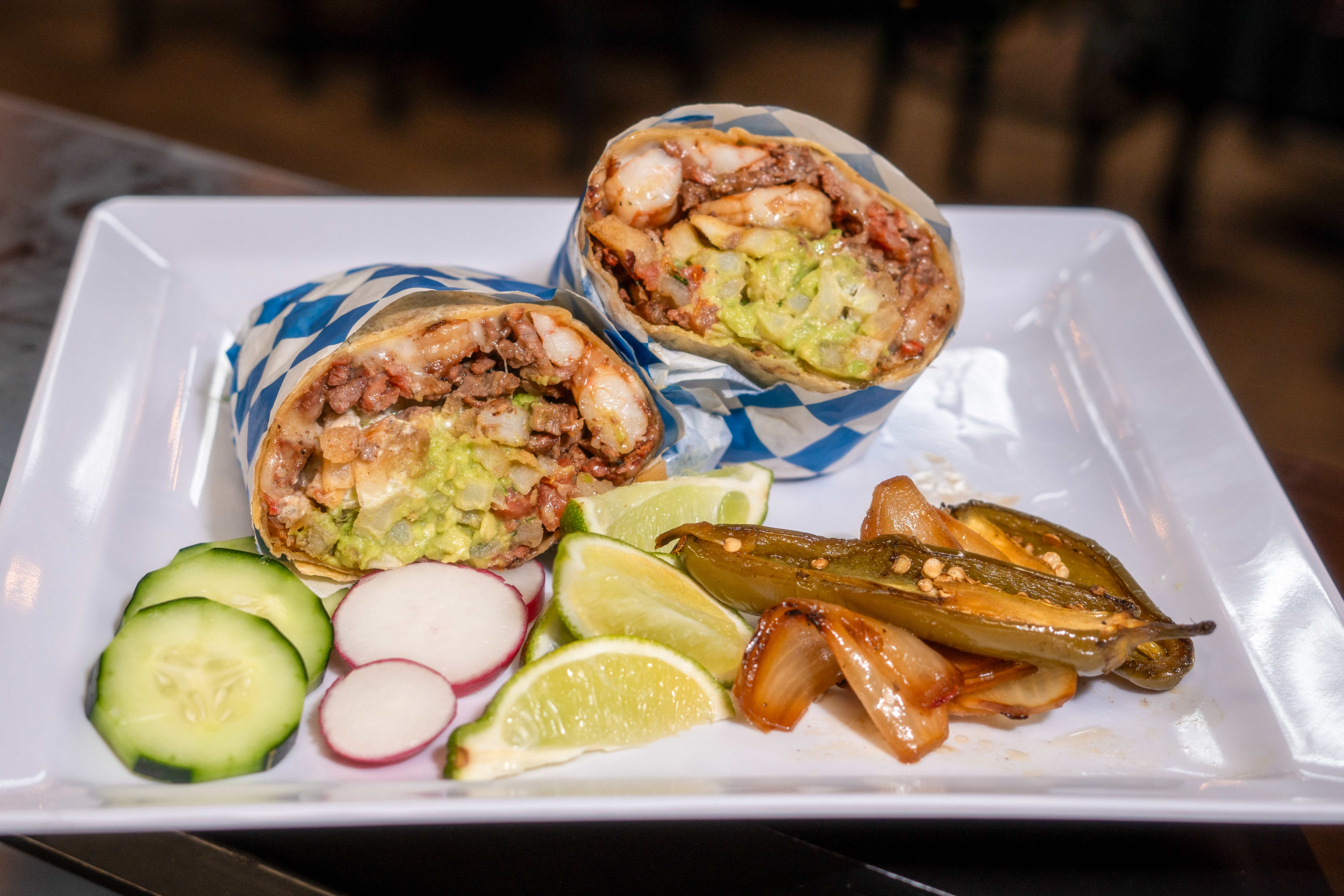 Baja Burrito with shrimp