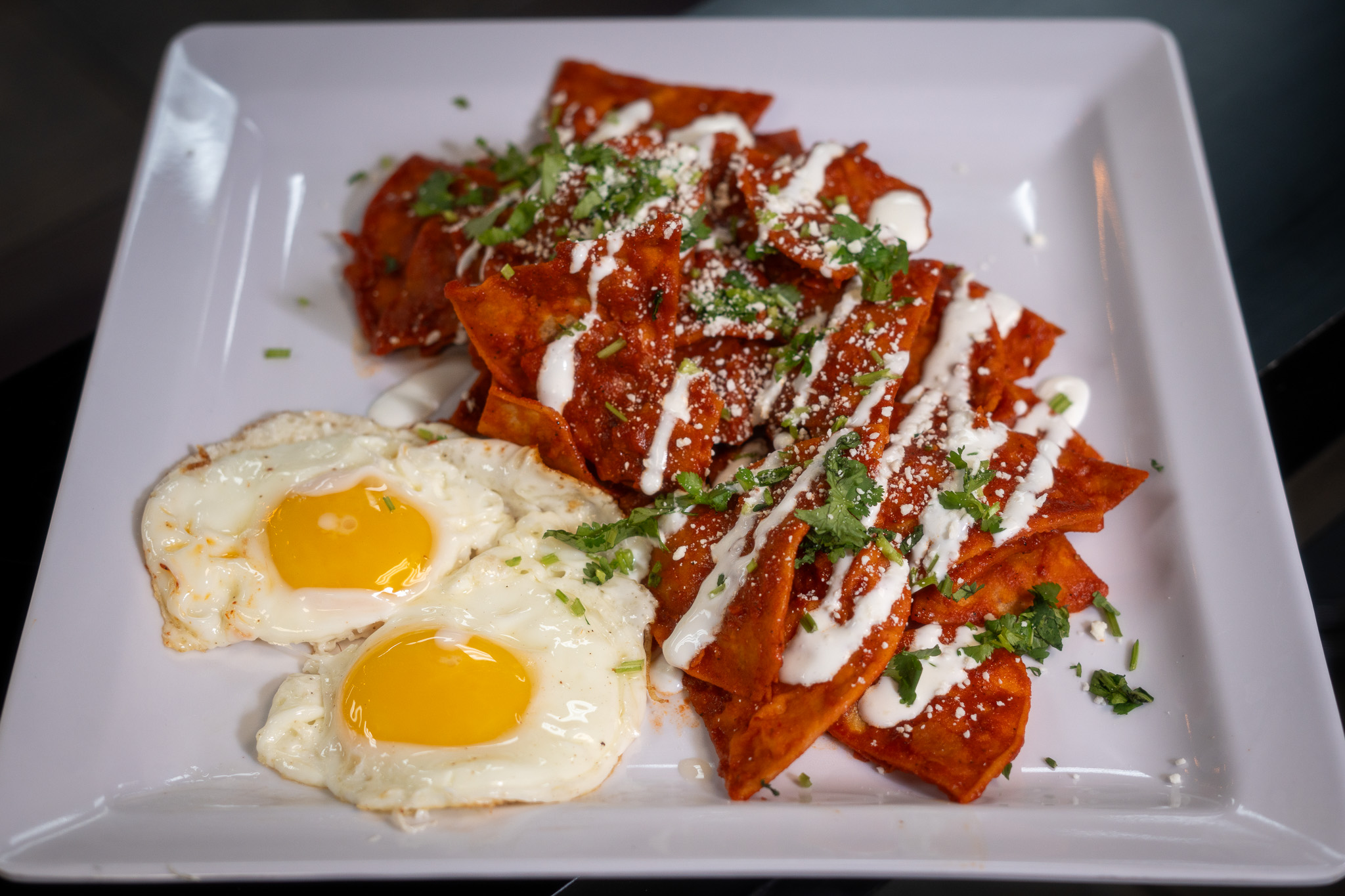 Chilaquiles with eggs